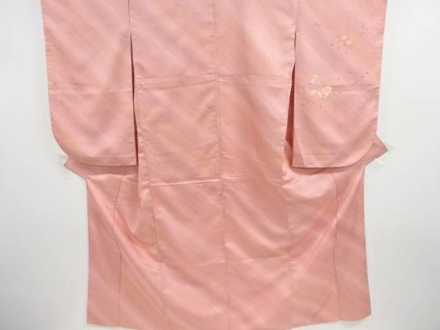 芝草に牡丹・桜模様二尺袖着物【中古】【着】