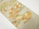 観世水に菊・桔梗模様織り出し袋帯【中古】【着】(4)