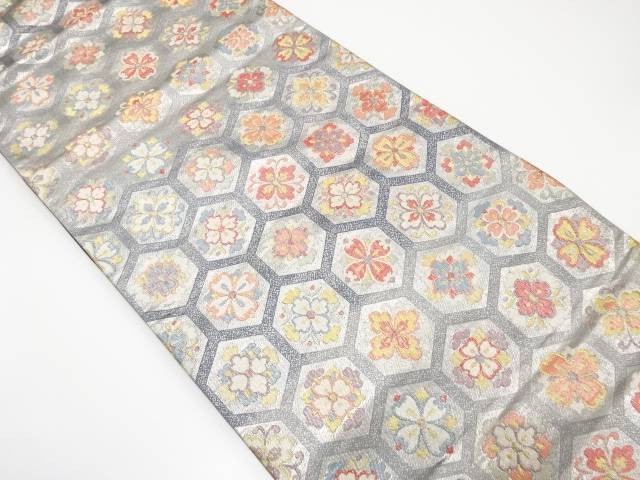 花蜀江模様織り出し袋帯【中古】【着】