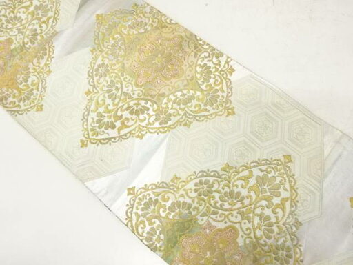 花菱模様織り出し袋帯(材料)【アンティーク】【中古】【着】 花菱模様織り出し袋帯(材料)【アンティーク】【中古】【着】