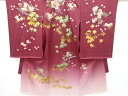 金彩 桜楓模様子供着物【リサイクル】【中古】【着】