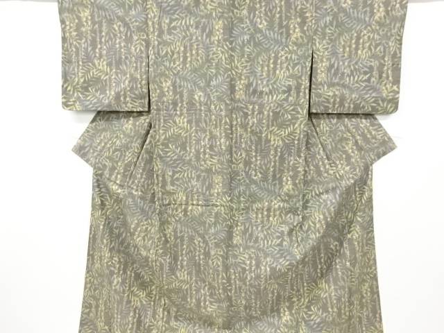 草葉模様織り出し西陣お召着物【中古】【着】(4)