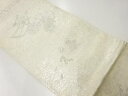 プラチナ二重箔平安人物模様織出し袋帯(材料)【アンティーク】【中古】【着】(4)