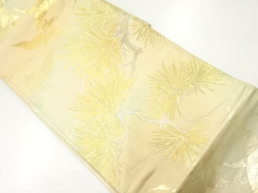 松鶴模様織出し袋帯(材料)【アンティーク】【中古】【着】 松鶴模様織出し袋帯(材料)【アンティーク】【中古】【着】