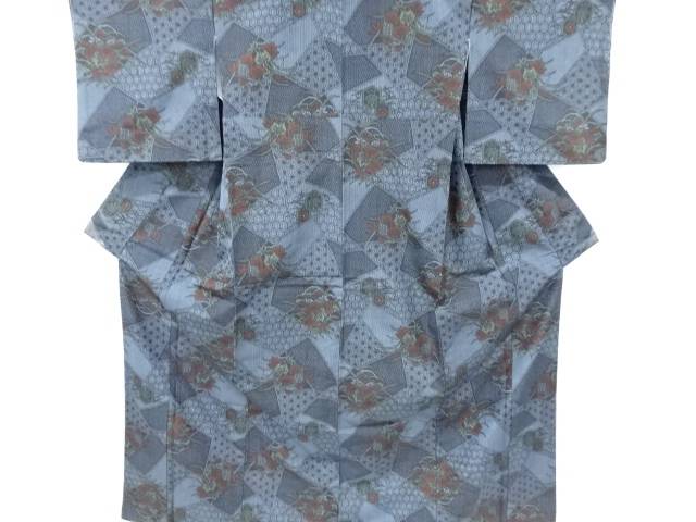 未使用品 花古典柄織り出し西陣伝承紬着物【リサイクル】【着】