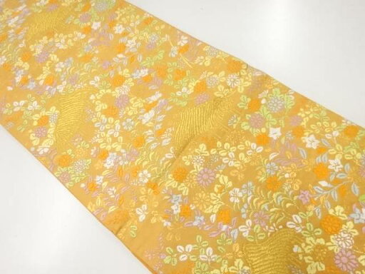 唐織秋草模様織出し袋帯【リサイクル】【中古】【着】 唐織秋草模様織出し袋帯【リサイクル】【中古】【着】