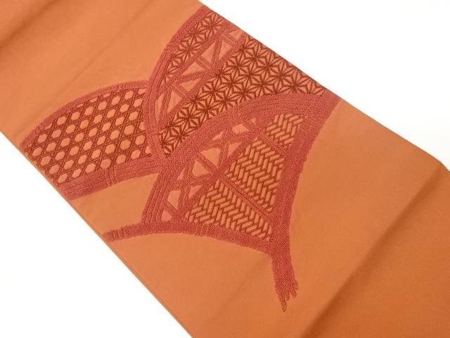 光悦垣模様刺繍袋帯【中古】【着】