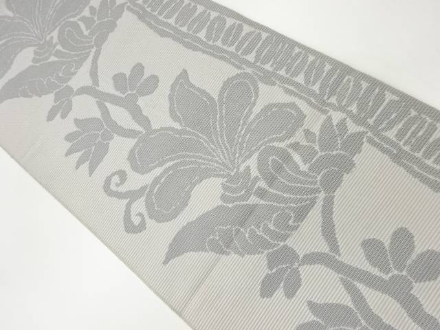 花唐草模様織出し名古屋帯【中古】【着】
