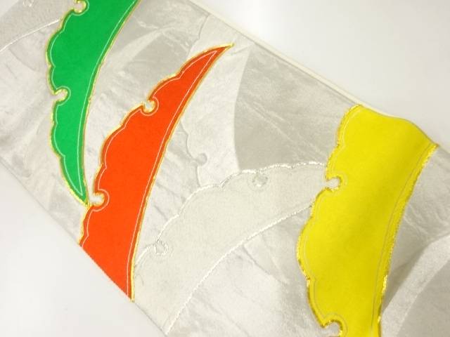 アンティーク　雪芝模様刺繍袋帯（材料）【Pnt】