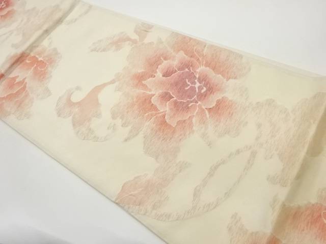 花唐草模様織出し袋帯【中古】【着】