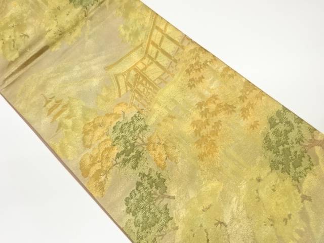 樂天商城 - 山並みに清水寺・風景模様織出し袋帯【中古】【着】