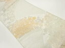 花々に紗綾形・亀甲模様織出し袋帯【中古】【着】