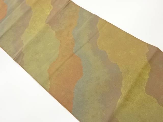 道長取り模様織出し全通洒落袋帯【中古】【着】