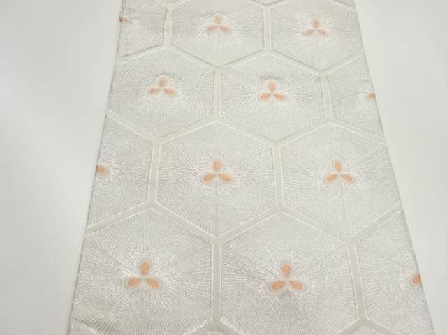 亀甲に松葉模様織出し袋帯【中古】【着】