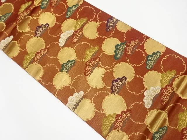 雪輪に松模様織出し袋帯【中古】【着】