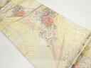 佐賀錦几帳に家紋・花模様織出し袋帯【中古】【着】(4)