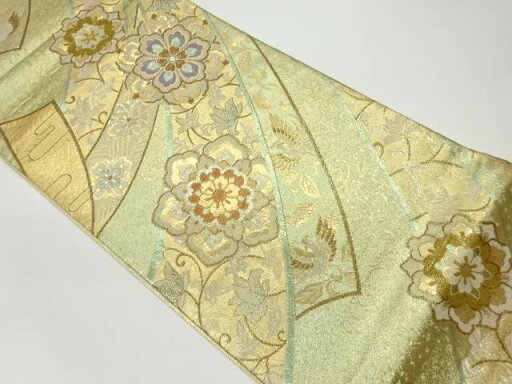 熨斗に華紋・鳳凰・花唐草模様織出し袋帯【中古】【着】 熨斗に華紋・鳳凰・花唐草模様織出し袋帯【中古】【着】
