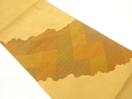 草花に小鳥・古典柄模様織出し袋帯【中古】【着】 草花に小鳥・古典柄模様織出し袋帯【中古】【着】