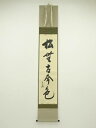 堀内家十二代 兼中斎筆 「松無古今色」一行書 肉筆紙本掛軸(共箱)【中古】【道】