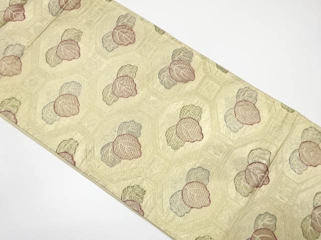 蜀江紋に桐模様織り出し袋帯（材料）【アンティーク】【中古】【着】