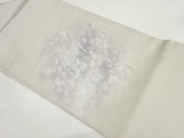 塩瀬葉模様名古屋帯【中古】【着】