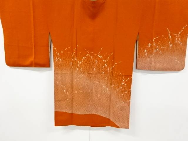 草葉模様ロング絵羽道行コート【中古】【着】