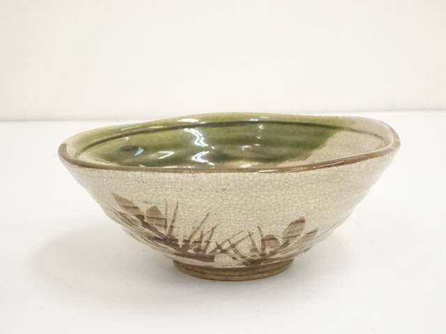 加藤春暁造　織部茶碗【中古】【道】