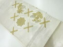 アンティーク 蘇州刺繍格天井に松菊模様袋帯(材料)【Pnt】(4)