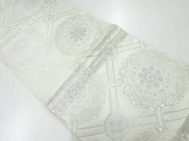 アンティーク 華紋模様織出し袋帯(材料)【Pnt】【sp_off】