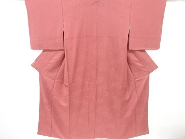 天然ハーブ染 花模様織り出し色無地着物【リサイクル】【中古】【着】