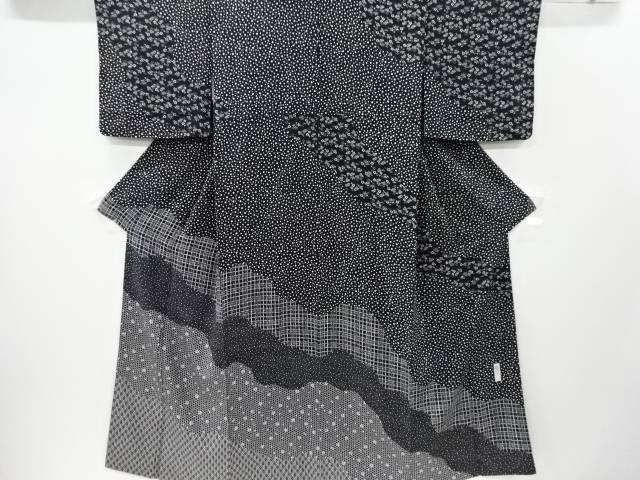 山下晴三作 籠目に桜模様訪問着【中古】【着】