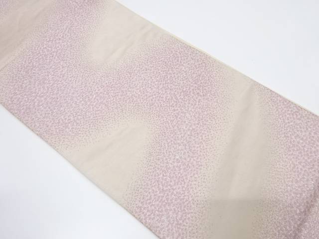 のり散らし流水模様織り出し袋帯（材料）【アンティーク】【中古】【着】