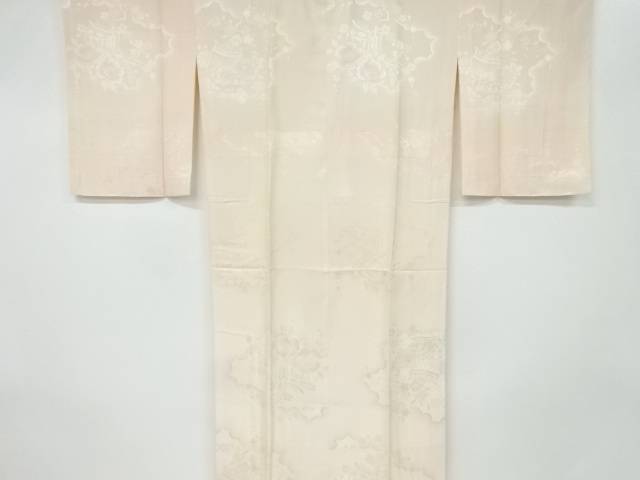 糸巻きに草花模様織り出し長襦袢【中古】【着】