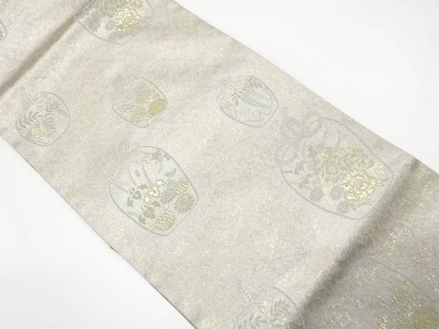 仕覆に草花模様織り出し名古屋帯【中古】【着】【sp_off】