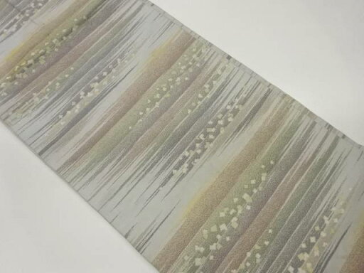 霞に色紙散らし模様織出し名古屋帯【中古】【着】 霞に色紙散らし模様織出し名古屋帯【中古】【着】