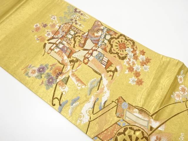 重陽御幸文織り出し袋帯【中古】【着】