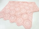 リボン刺繍亀甲に花模様ショール【Pnt】