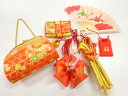 蝶に草花模様織出し七五三セット【Pnt】