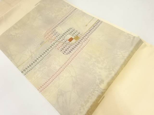 抽象模様織出し名古屋帯【中古】【着】