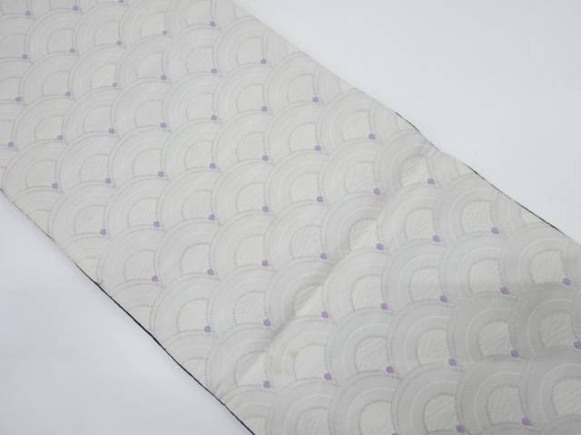 青海波模様織り出し全通袋帯（材料）【アンティーク】【中古】【着】(4)