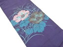 草花模様織り出し昼夜帯(材料)【アンティーク】【中古】【着】
