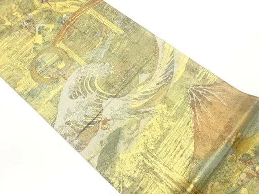 金彩富獄三十六景模様織出し全通袋帯【中古】【着】 金彩富獄三十六景模様織出し全通袋帯【中古】【着】
