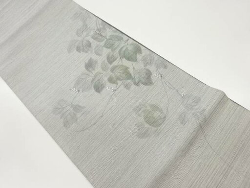 手描き 枝葉に花模様袋帯【中古】【着】 手描き 枝葉に花模様袋帯【中古】【着】