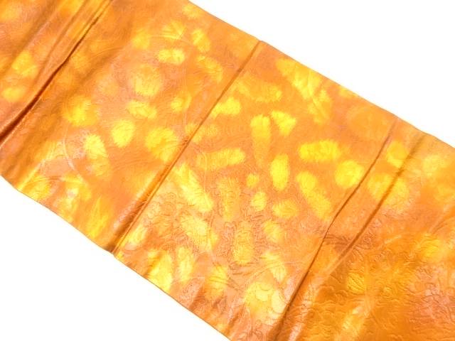 花唐草に壺模様織り出し 袋帯【中古】【着】