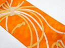 組紐に紅葉模様織出し袋帯(着用可)【アンティーク】【中古】【着】