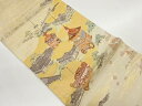 洛中風景に長刀鉾模様織出し袋帯【中古】【着】