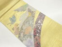 金彩螺鈿蝶に花々模様袋帯【中古】【着】