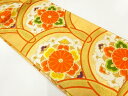 花青海波模様織出し袋帯(材料)【アンティーク】【中古】【着】
