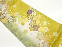 引箔波に桜・色紙散らし模様織出し袋帯【中古】【着】