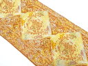 菱に花唐草模様織り出し袋帯(着用可)【アンティーク】【中古】【着】